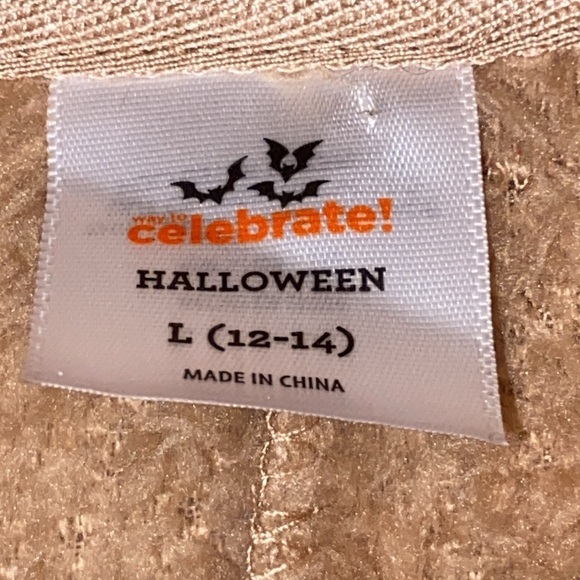 LETS CELEBRATE HALLOWEEN NEW W/Tag WO SIZE LARGE SLOTH PAJAMAS COSTUME TAN CLEAN - Picture 7 of 15